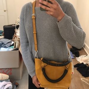 Leather yellow bag from Zara